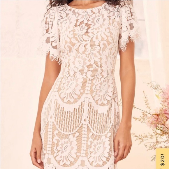 Lulus Dresses & Skirts - Pearson White Lace Short Sleeve Dress - Brand New